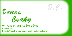 denes csaky business card